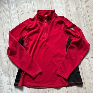 Icewear Iceland Long Sleeve Performance 1/4 Zip Pullover, Red Black Xl Outdoor